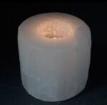 Кружен цилиндричен свеќник од селенит - 8 цм. - Image 2