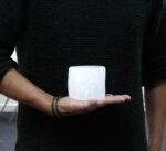 Кружен цилиндричен свеќник од селенит - 8 цм. - Image 4