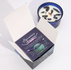 Зодијак кристална свеќа со нараквица од скапоцени камења - Водолија - Image 2