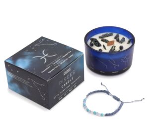 Зодијак кристална свеќа со нараквица од скапоцени камења - Риби - Image 2